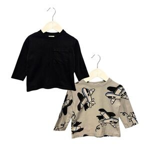 ⭐️ 5/$30 Zara Kids LS Shirt Bundle (2x) size 9-12 Months